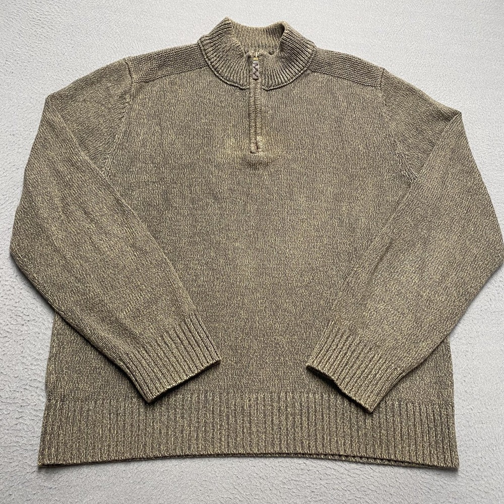 Eddie Bauer Men's Half-Zip Sweater in Khaki